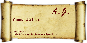 Amma Júlia névjegykártya