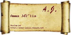 Amma Júlia névjegykártya